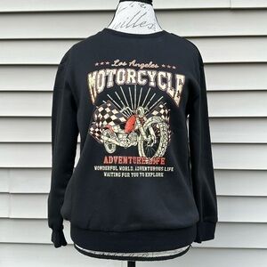SHEIN Coolane Plus Letter Graphic Drop Shoulder Sweatshirt - Motorcycle